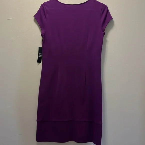 NWT—Purple Cap-Sleeve 100% Cotton Dress - Picture 2 of 6